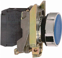 Schneider Electric XB4BA61 Harmony XB4BA61 Druktoets Bedieningsknop vlak 1 knop Blauw Druk ontgrendeling 1 stuk(s)