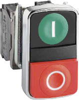 Schneider Electric ZB4BA7341 Harmony ZB4BA7341 Dubbele drukknop Bedieningsknop vlak 2 knoppen Groen, Rood Druk ontgrendeling 1 stuk(s)