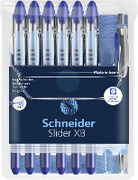 Schneider Schreibgeräte 1 stuk(s) Kugelschreiber Slider Basic XB Rave 6er Etui + Slider Rave XB blau 151277 Balpen N/A