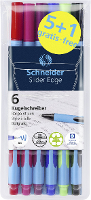 Schneider Schreibgeräte Kugelschreiber Slider Edge XB 6er Etui, sortiert, 5+1 Aktion 152284 Balpen 6 stuk(s)
