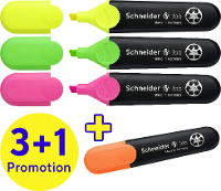Schneider Schreibgeräte Textmarker Textmarker Job 4er Etui sortiert, 3+1 Aktion 115094 4 stuk(s)