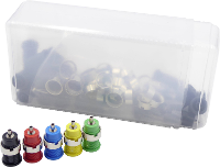 Schnepp 354 000055 Veiligheids labconnector, female Zwart, Rood, Blauw, Grijs, Geel 24 stuk(s)