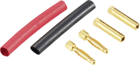 Schnepp DS 2 Alu Pluimstekker Stekker, recht, Bus, recht Stift Ø: 2 mm Rood, Zwart 1 stuk(s)