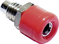 Schnepp Miniatuur laboratoriumconnector Bus, inbouw verticaal Stift Ø: 2.6 Mm Rood 1 stuk(s)