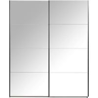 Schuifdeurkast Bergamo met spiegeldeuren   antraciet   221x178,5x66,6 cm   Leen Bakker