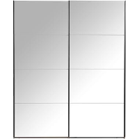 Schuifdeurkast Bergamo met spiegeldeuren   eikenkleur   221x178,5x66,6 cm   Leen Bakker
