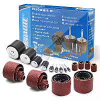 Schuurbandset 37 stuks Rubber Spindelschuurdrum Tool Kit Set voor Boorstandaard voor Huisverbetering Hobby's Houtbewerki