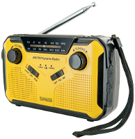 Schwaiger Outdoorradio VHF (FM), AM, FM Handslinger, Zonnepaneel, Spatwaterbestendig, Stofvast, Zaklamp Geel, Zwart