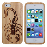 Scorpion Pattern Natural Bamboo Case Cover Skin For Iphone 5 5s