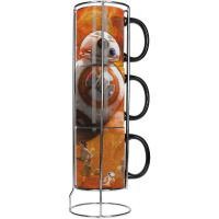 Star Wars Ep7: Bb 8 3 Stackable Ceramic Mugs Set