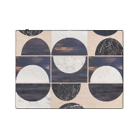Tarkett vloerkleed Finally Vinyl™ Houten cirkel   zwart   166x196 cm   Leen Bakker