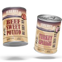 Seberus Beef & Turkey graanvrij natvoer hond   mixtray 6 x 400 g