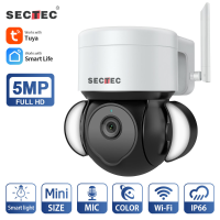 SECTEC 5MP WiFi Floodlight Camera Intelligente Kleur Nachtzicht Auto Tracking IP66 Waterdicht Tweeweg Audio Buiten Surve
