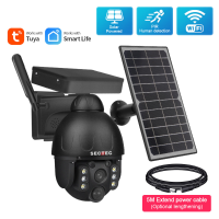 SECTEC Wifi Zonne energie Camera Outdoor 1080P HD Surveillance Cam Intelligent PIR Menselijke Detectie Tweeweg Audio Kle
