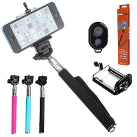 Selfie Monopod Extendable Handheld Holder With Bluetooth Remote Control Shutter For Cellphone Cameras