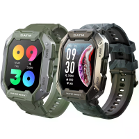 SENBONO C20 1.71 Inch Gesplitst scherm Hartslag Bloeddruk Zuurstofmonitor 24 Sportmodi 50 Dagen Standby 5ATM Waterdicht