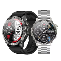 Senbono HK08 1.43 Inch AMOLED Display GPS Geomagnetic Compass Hoogte & Druk bluetooth Oproep Hartslag Bloeddruk Bloedzuu