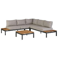 Exotan hoek loungeset Villa   antraciet/bruin