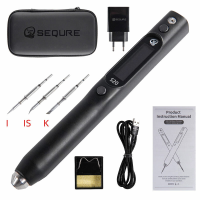SEQURE DC Soldeerbout S20K+I+IS European Standard with 3 Soldeerbout Tips Tool+Holder+Storage Bag