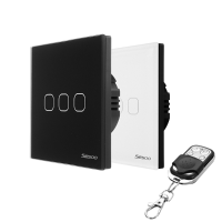 Sesoo Sy6 03 X Eu/uk Standard 3 Gang 1 Way Glass Panel Touch Switch Wireless Remote Control Switch Wall Switches For Smart Home Support Broadlink Rm Pro