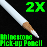 Set Of 2 White Magical Nail Rhinestones Pick Up Pencils
