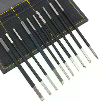 Set van 10 stuks hoge koolstofstalen steenbeeldhouwgereedschappen, graveersculptuurbeitel, antisliphandvat, ideaal voor