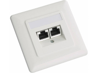 Setec 649285 Netwerkdoos Inbouw Inzet met centraalstuk en frame CAT 5e 2 poorten Zuiver wit