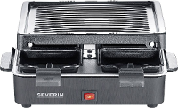 Severin 2370 Gourmetstel Anti aanbaklaag, 4 pannen, Grillfunctie Zwart