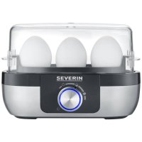 Severin EK 3163 Eierkoker BPA vrij, Met maatbeker, Met eierprikker RVS, Zwart