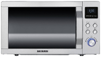 Severin MW 7774 Magnetron RVS (geborsteld), Zilver 900 W Grillfunctie, Met pizzafunctie, Heteluchtfunctie