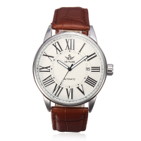 Sewor Leather Mechanical Simple Style Automatic Men Watch