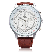 Sewor Mechanical Precision Military Pu Leather Men Wrist Watch