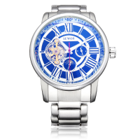 Sewor Stainless Steel Automatic Mechanical Roman Skeleton Men Watch