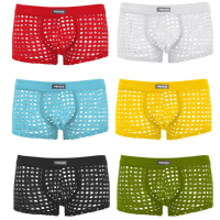 Sexy Mens Transparent Underwear Mens Breathable Casual Boxer Briefs
