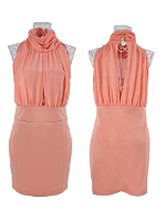 Sexy Sleeveless Chiffon Turtleneck Strap Package Hip Party Dress