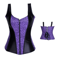 Sexy Women Halter Straps Zipper Bustier Corset