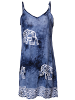 Sexy Women Sleeveless Strap Elephant Printed Beach Party Mini Dress