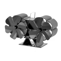 SF707T Thermodynamische Haardventilator met dubbele kop 6 blad met thermometer 160 220 CFM 1400 rpm Aluminium Zwart Warm