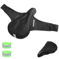SGODDE Fiets Zitkussen Comfort Ademend Breed Fietszadel voor MTB Racefiets met Waterdichte Hoes