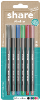 Share 4 0006 6 Fineliner Zwart, Grijs, Blauw, Groen, Rood, Oranje 0.4 Mm 1 set(s)