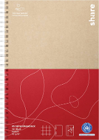 Share 4 0016 A5 Collegeblok Natuur, Rood DIN A5 Geruit Aantal paginas: 100