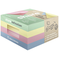 Share Etikettenblok plaknotitie 4 0017 75 mm x 75 mm Pastelgeel, Pastelroze, Pastelblauw, Pastelgroen 4 stuk(s)