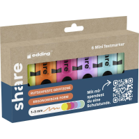 Share Textmarker 4 0021 6 1000 Neon geel, Neon oranje, Neon pink, Pastelviolet, Pastelblauw, Pastelgroen 1 mm, 3 mm 1 stuk(s)
