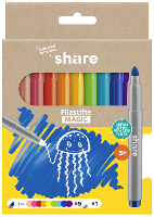 Share Viltstift 4 0005 10 Zalmrood, Magenta, Rood, Oranje, Geel, Groen, Turquoise, Blauw, Violet 2 mm, 4 mm 1 set(s)