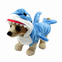 Shark Design Pet Dog Cat Clothes Jumpsuit Winter Puppy Costume Blue