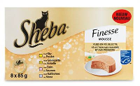 Sheba Alu Mutli Pack Finesse Mousse Vlees En Vis Selectie Kattenvoer #95;_8x85 Gr