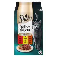 Sheba Délices du Jour met rund, kip en lam in saus natvoer kat 18 x 50 g