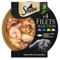Sheba Filets Selectie in saus natvoer kat (kuipjes, multipack) 4 x 60 g