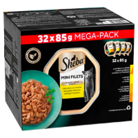 Sheba Mini Filets Gevogelte Selectie in saus natvoer kat (kuipjes 85 g, megapack) 1 verpakking (32 x 85 g)