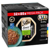 Sheba Sauce Collection Adult Mix Selectie natvoer kat (kuipjes 85 g) 2 verpakkingen (64 x 85 g)